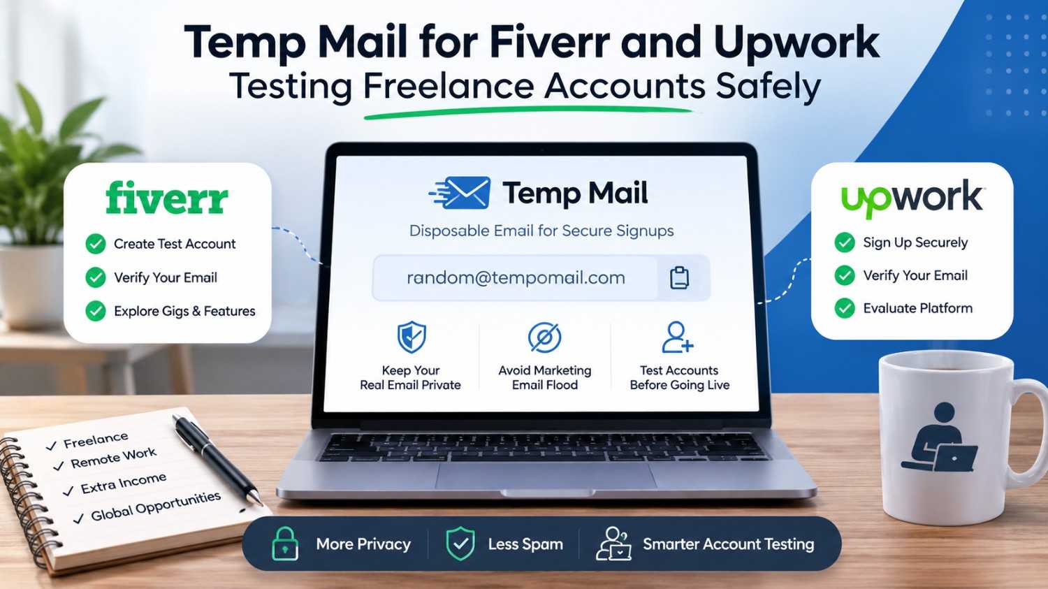 Temp Mail for Fiverr and Upwork: Testing Freelance Accounts Safely