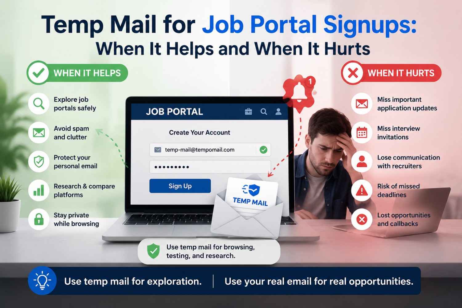 Temp Mail for Job Portal Signups: When It Helps and When It Hurts