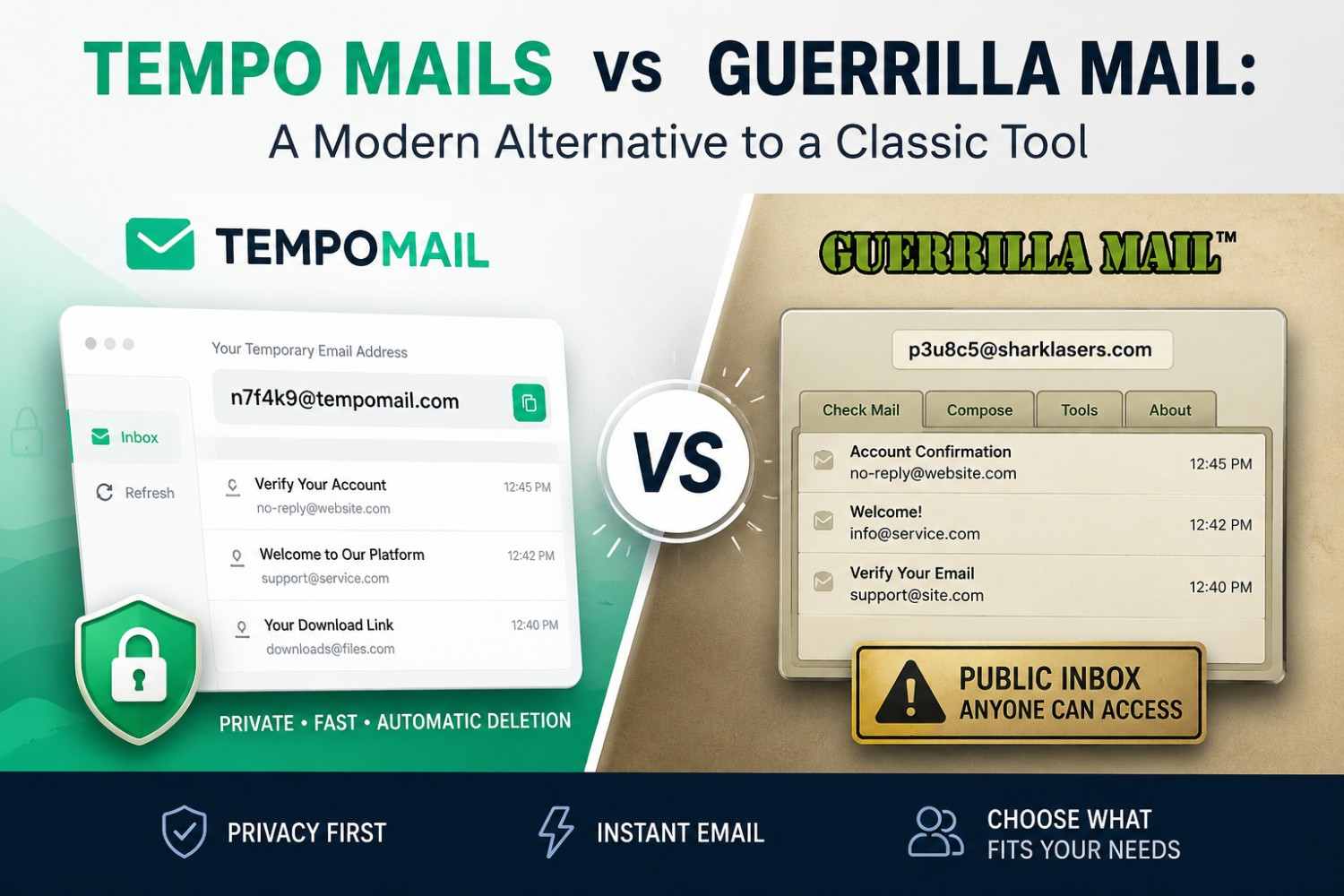 Tempo Mails vs Guerrilla Mail: A Modern Alternative to a Classic Tool