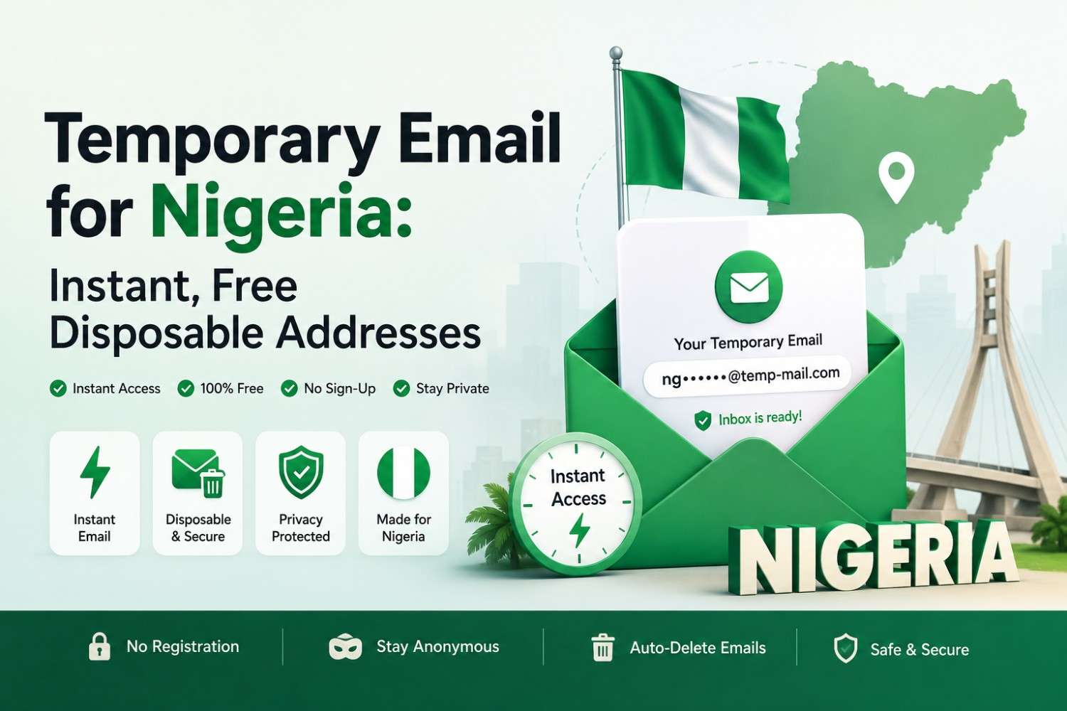 Temporary Email for Nigeria: Instant, Free Disposable Addresses