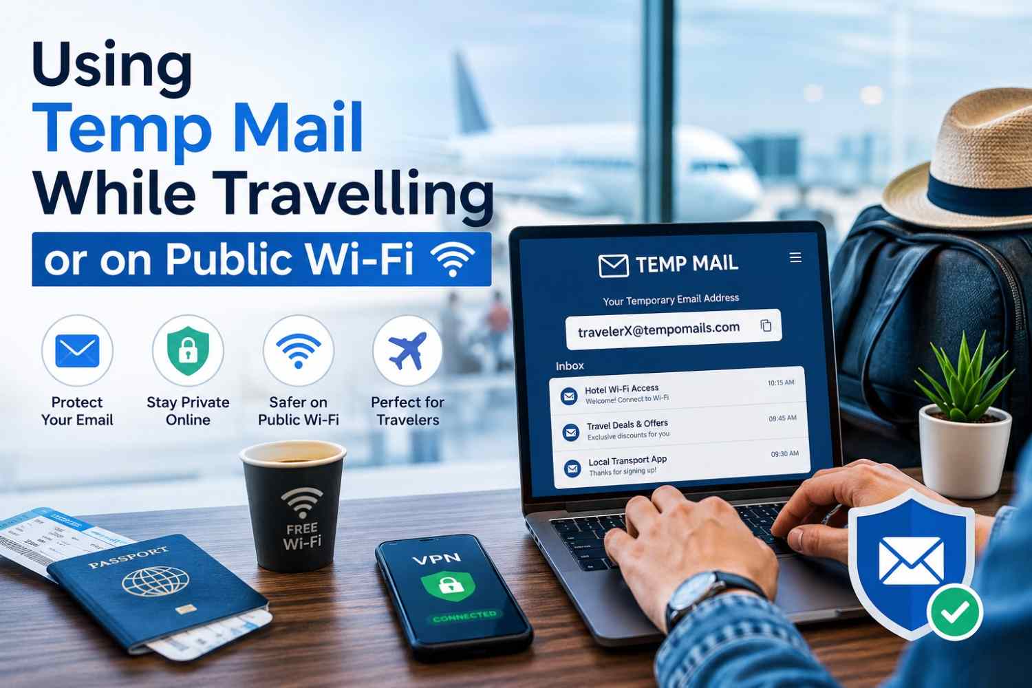 Using Temp Mail While Travelling or on Public Wi-Fi