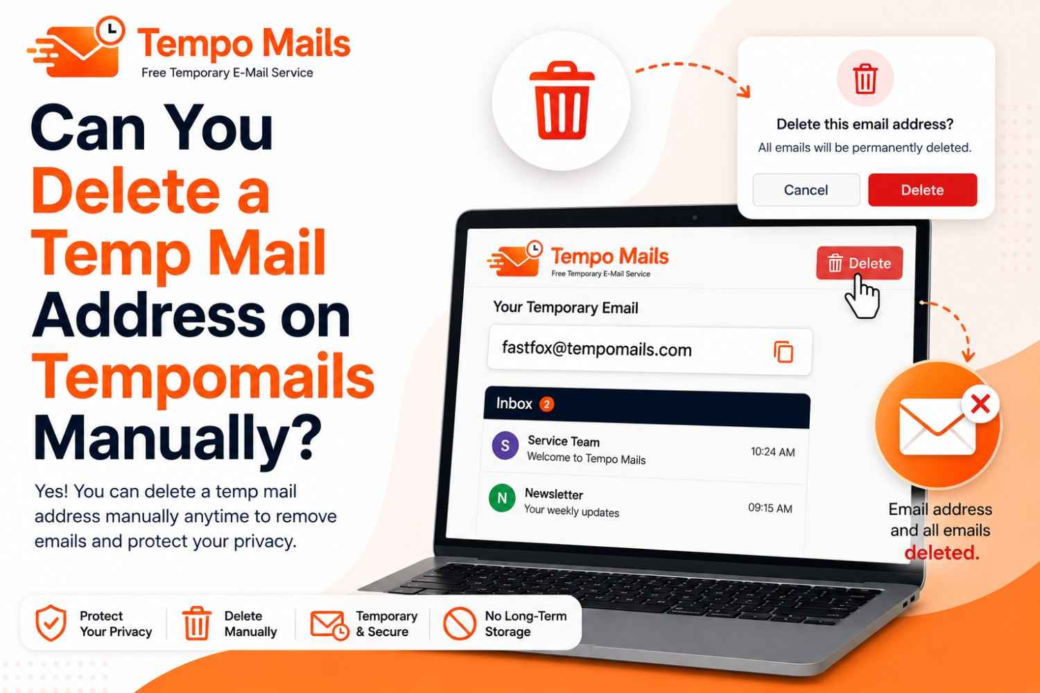 Can You Delete a Temp Mail Address on Tempomails Manually?