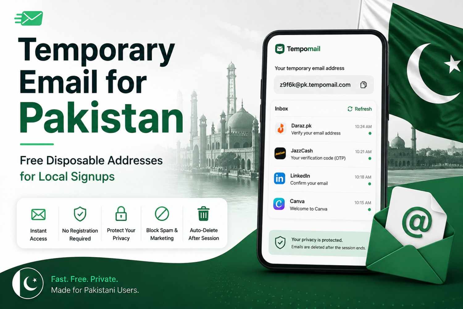 Temporary Email for Pakistan: Free Disposable Addresses for Local Signups