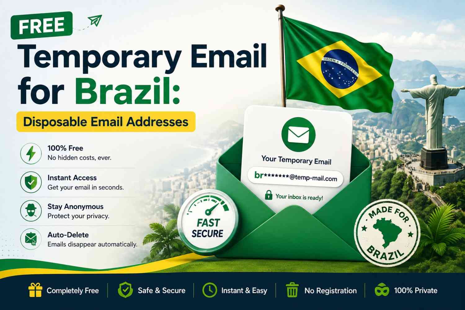 Free Temporary Email for Brazil: Disposable Email Addresses