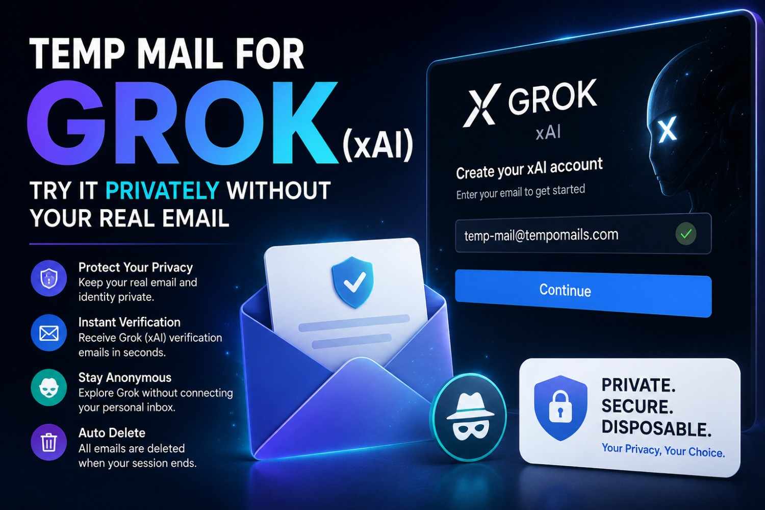 Temp Mail for Grok (xAI): Try It Privately Without Your Real Email