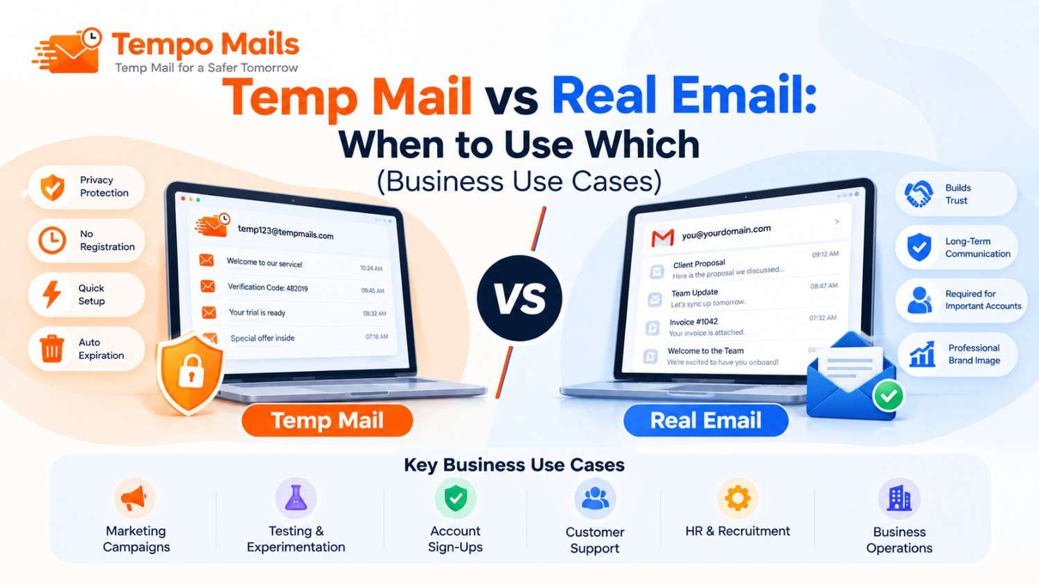 Temp Mail vs Real Email: When to Use Which (Business Use Cases)